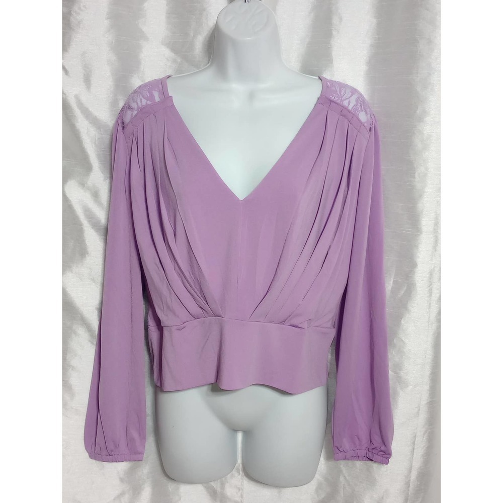 Sexy romantic VENUS Purple Top lavender Lace Floral BLOUSE - Picture 2 of 9